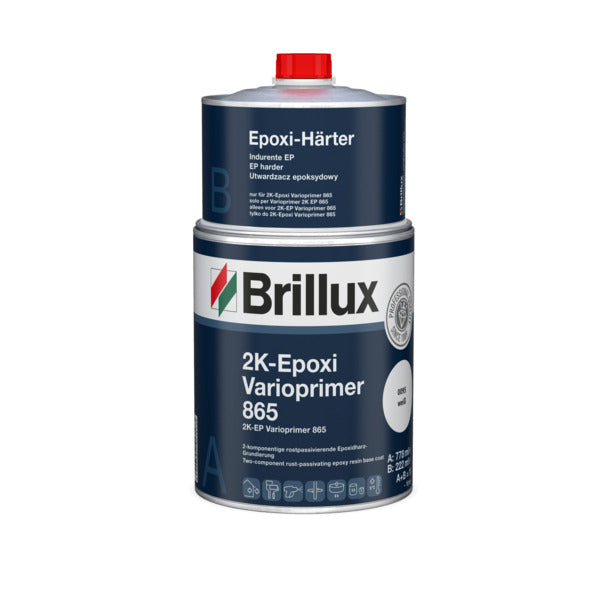 Brillux 2K-Epoxi Primer 865 1 Liter – reaktive Grundierung für Metall, Zink und kritische Untergründe