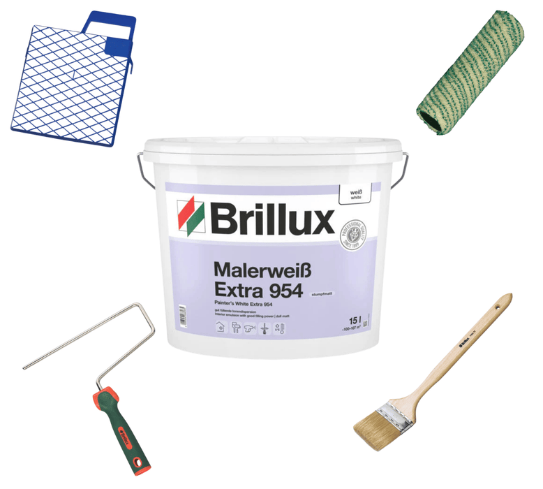 Brillux 954 Intromatt Bundle – flexibles Malerset für professionelle Wandanstriche