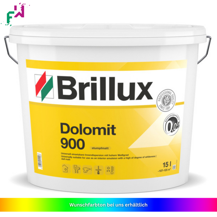 Brillux Dolomit 900 – stumpfmatte Innenwandfarbe mit sehr hoher Deckkraft