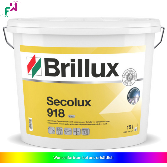 Brillux Secolux 918 Weiß – matte Fassadenfarbe mit hoher Witterungsbeständigkeit und starker Deckkraft