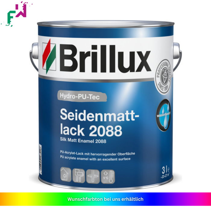 Brillux Hydro-PU-Tec 2088 Seidenmatt – High-End-Wasserlack für exzellente Oberflächen im Innen- und Außenbereich