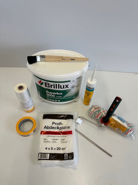 Brillux Superlux ELF 3000 10 Liter + Malerwerkzeug als Komplett-Paket