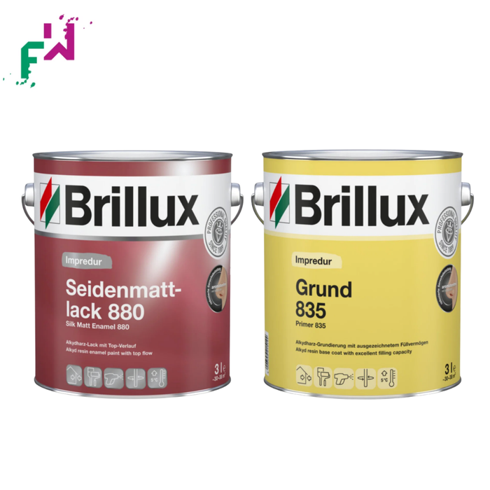Lack-Set Holz 3 Liter mit Impredur Holzlack und Grundierung für ca. 30 m² von Farben Willenborg