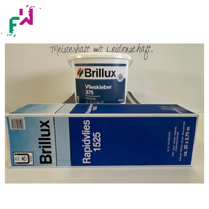 Brillux Vlieskleber 375 18 kg + Rapidvlies 1525  Karton = 2 Rollen 37,5 m²