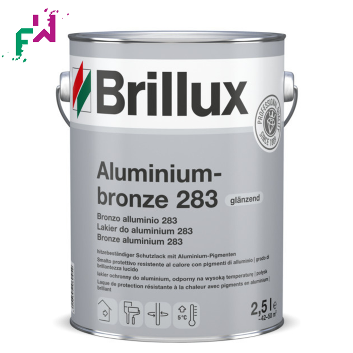 Brillux Aluminiumbronze 283 – metallisch glänzender Schutz- und Dekorlack für außen