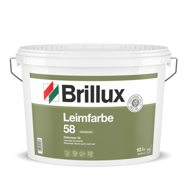 Brillux 58 Leimfarbe 10 Liter weiß stumpfmatt