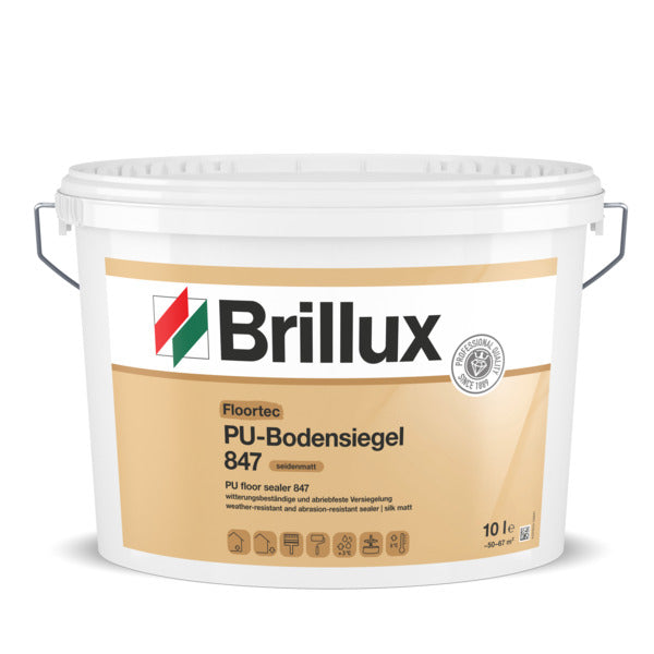 Brillux PU-Bodensiegel 847 – seidenmatter Bodenlack für strapazierfähige, abriebfeste Oberflächen im Innenbereich