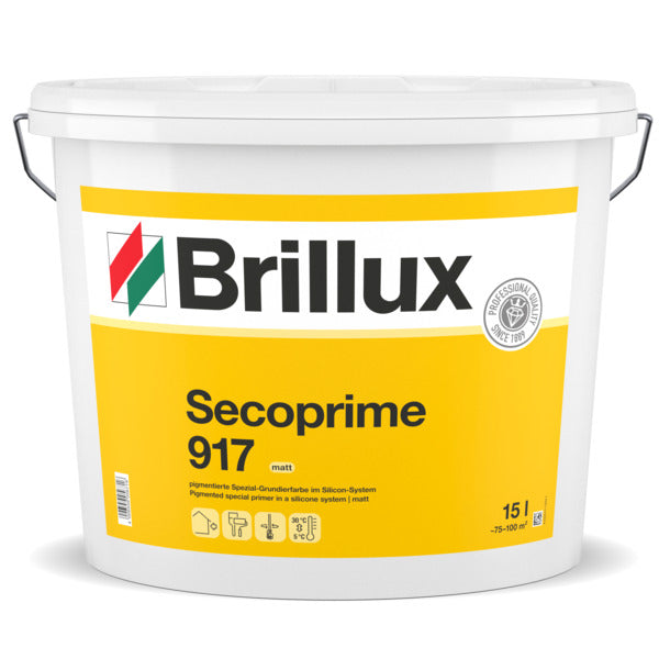 Brillux Secoprime 917 (Silicon-Grundierfarbe)  Weiß – pigmentierte Grundierung für Silikonharz-Fassadenfarben