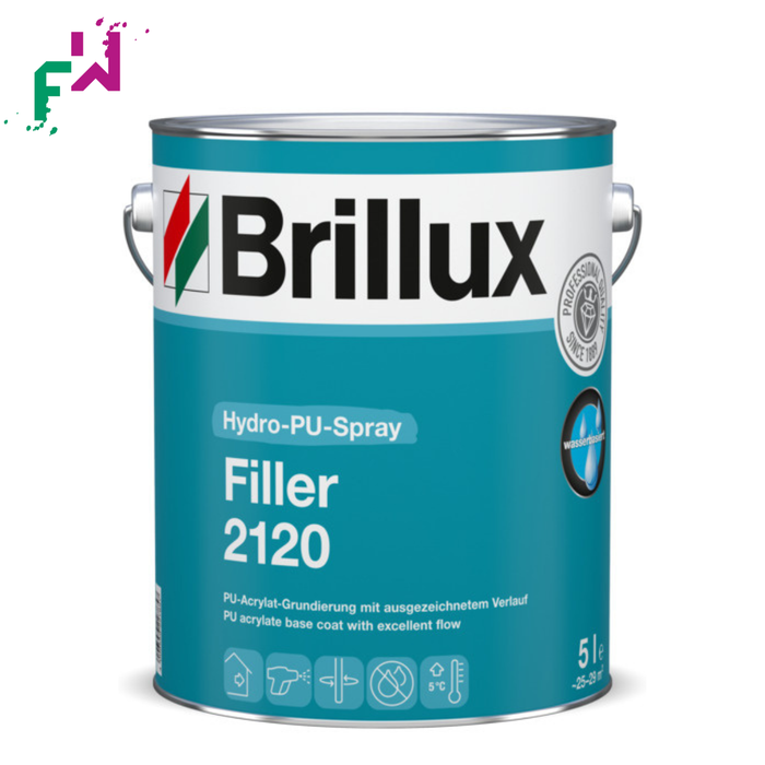 Brillux Hydro-PU-Spray Filler 2120 Weiß 5 Liter – spritzbarer, wasserbasierter Füller für perfekt glatte Lackflächen