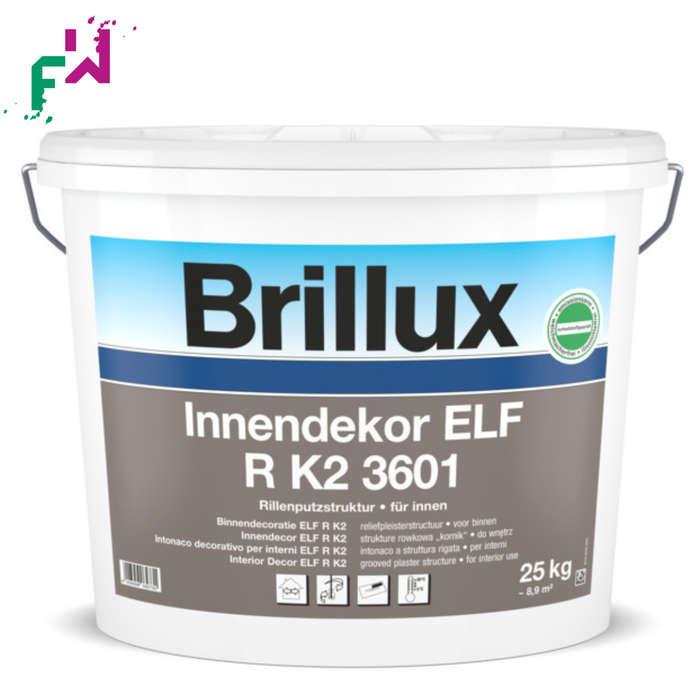 Brillux Innendecor R KR2 3601 Weiß – dekorativer Innenputz mit Reibstruktur (Körnung 2 mm)