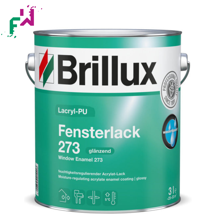 Brillux Lacryl-PU Fensterlack 273 Weiß – wasserbasierter, blockfester Fensterlack für maßhaltige Holzbauteile