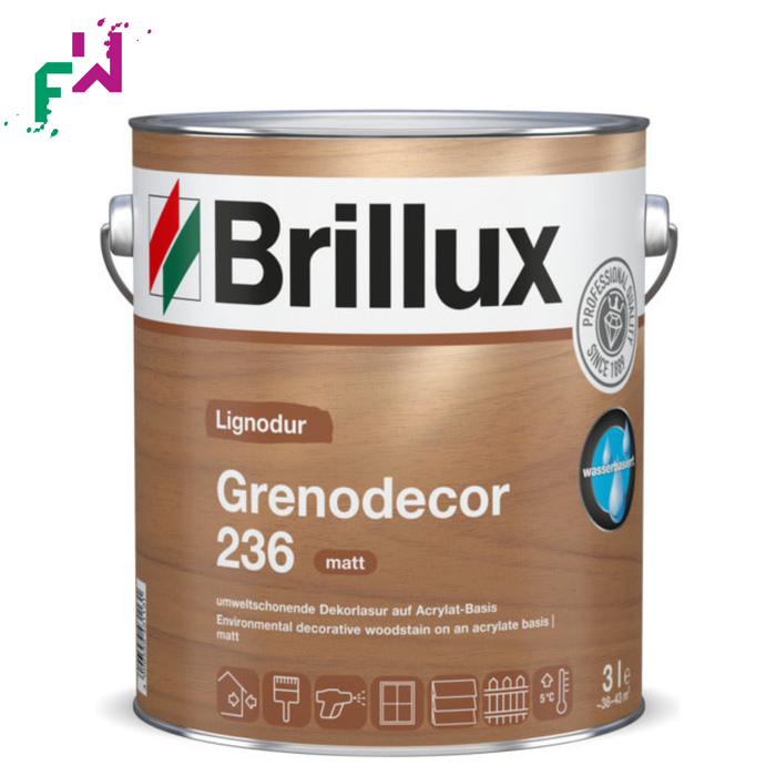 Brillux Greneodecor 236 – farblose Holzschutz-Imprägnierung gegen Bläue und Fäulnis. – dekorativer, umweltschonender Holzschutz auf Wasserbasis
