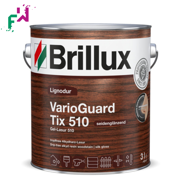 Brillux Gel-Lasur / VarioGuard Tix 510 – thixotrope Dünnschichtlasur für dekorativen Holzschutz