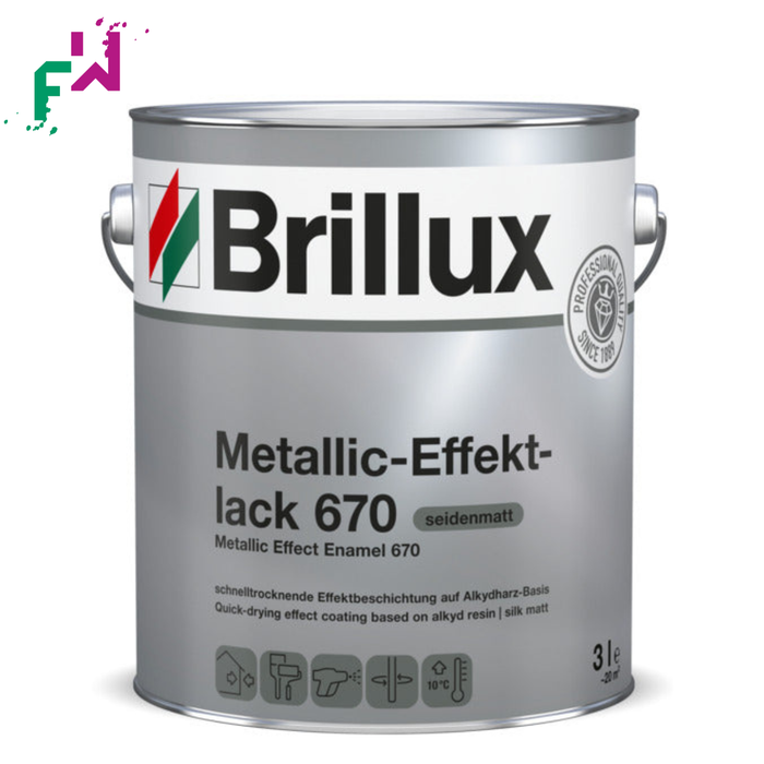 Brillux Metallic-Effektlack 670 – dekorativer Glanzlack mit metallischer Oberfläche für hochwertige Innenanwendungen