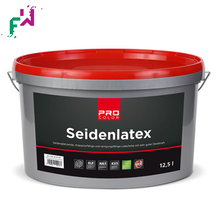 Seidenlatex Weiß PRO Color – strapazierfähige Latexfarbe mit seidigem Glanz für stark beanspruchte Innenflächen