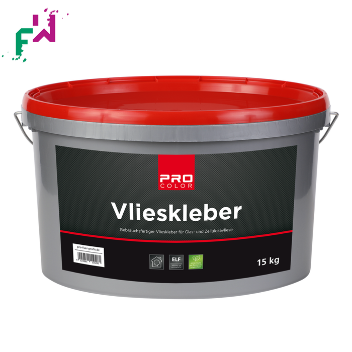 Vlieskleber 15 kg PRO Color – gebrauchsfertiger Dispersionskleber für Wandvliese und Glasvlies