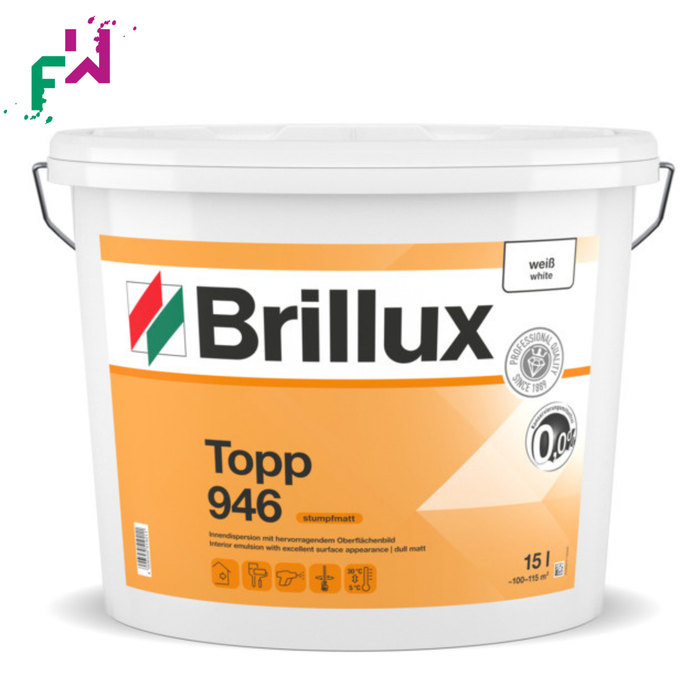 Brillux Topp 946 ELF – hochwertige, stumpfmatte Innenfarbe mit sehr guter Deckkraft