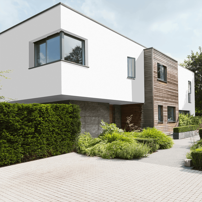 Fassade-Set rau im Wunschfarbton, Fassadenvorschau für Rauputz und Klinker bei Farben Willenborg