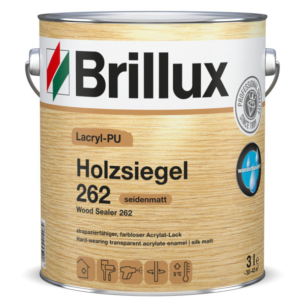 Brillux Lacryl-PU Holzsiegel 262 farblos seidenmatt - Maler Willenborg