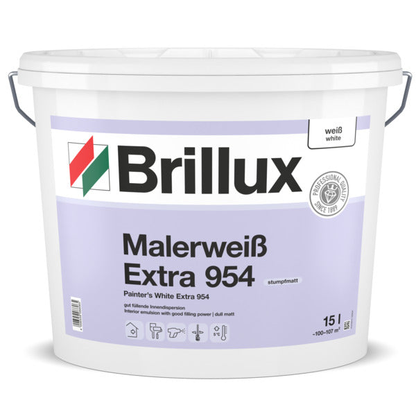 Brillux 954 Malerweiß Extra ELF weiß, stumpfmatt - Maler Willenborg